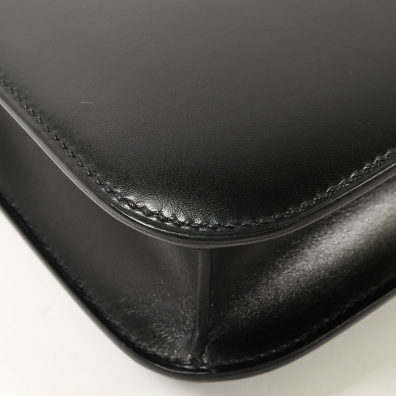 HERMES Box Calf皮革Constance 24肩背袋Noir-12