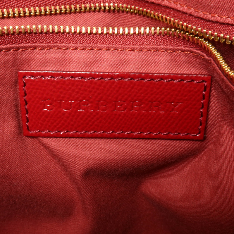 BURBERRY 塗層帆布/漆皮皮革Minford Bag手挽肩背兩用袋-5