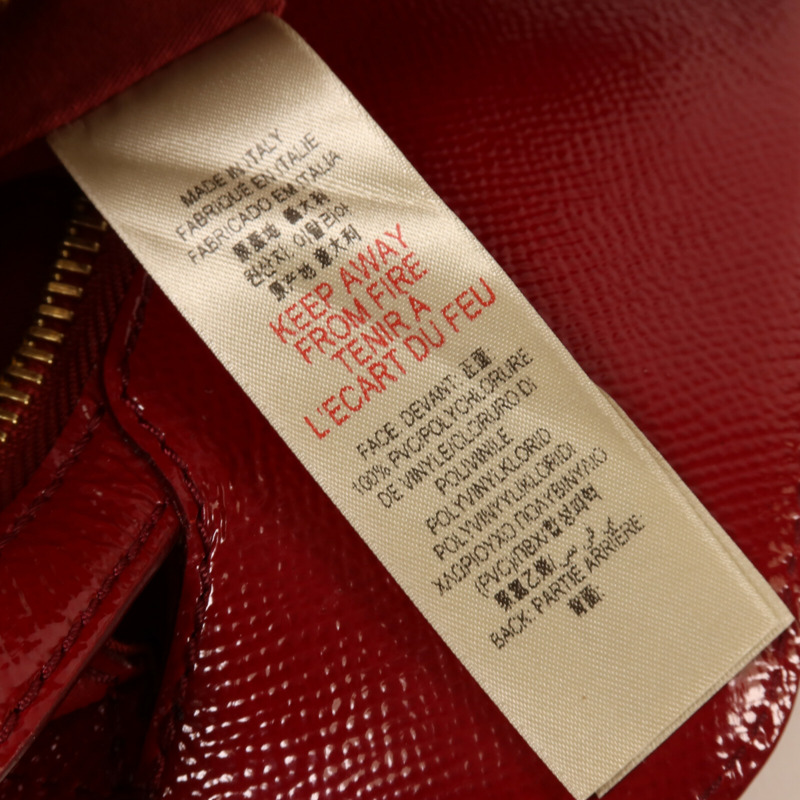 BURBERRY 塗層帆布/漆皮皮革Minford Bag手挽肩背兩用袋-8