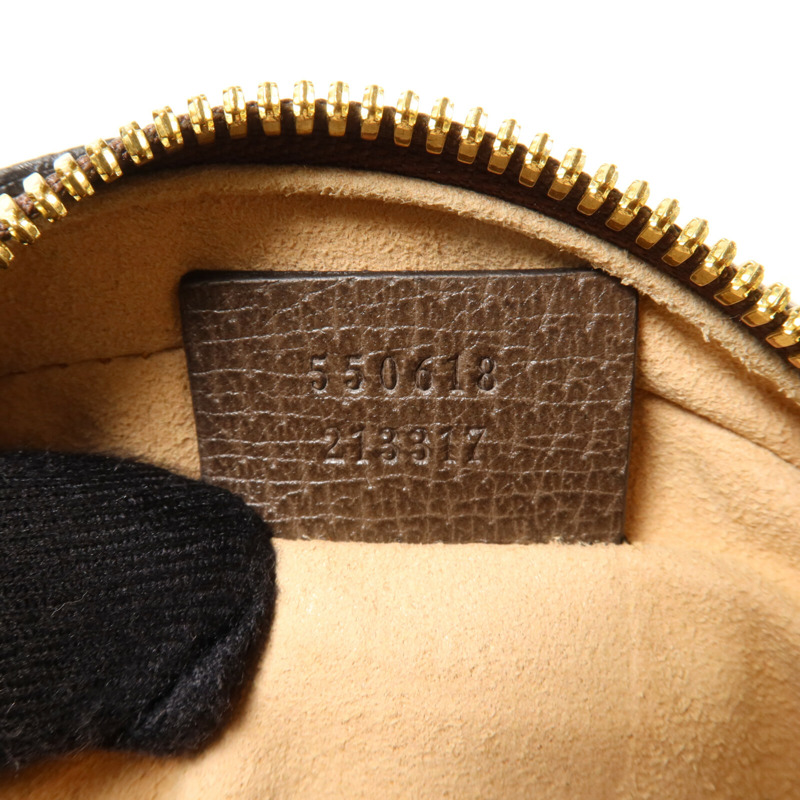 GUCCI 塗層帆布Ophidia GG Mini Round鏈帶肩背袋-6