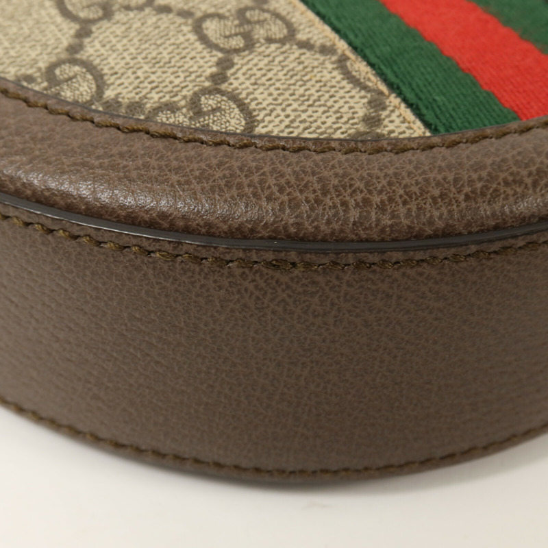 GUCCI 塗層帆布Ophidia GG Mini Round鏈帶肩背袋-12