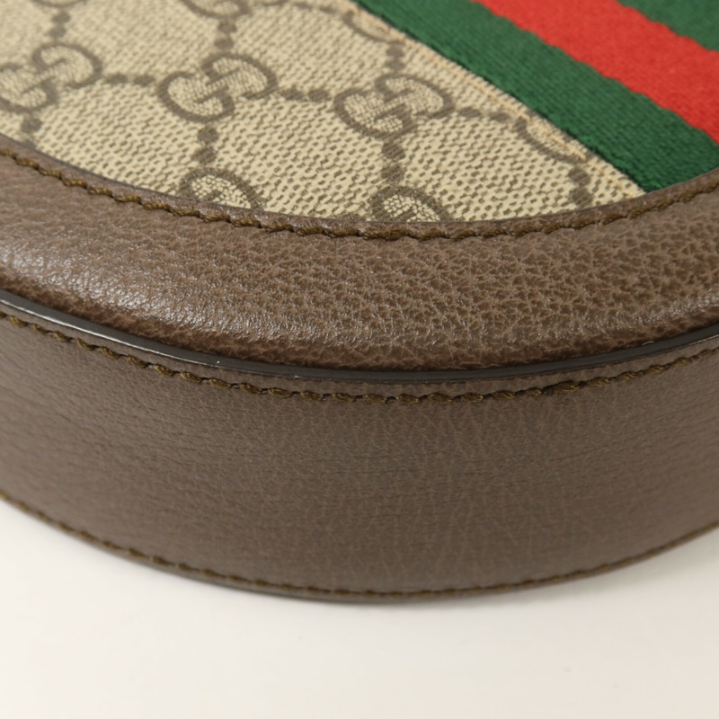 GUCCI 塗層帆布Ophidia GG Mini Round鏈帶肩背袋-14