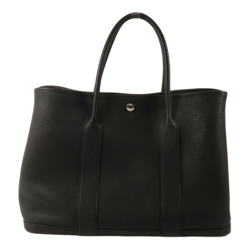 HERMES Negonda皮革GardenParty PM手挽袋Noir-2