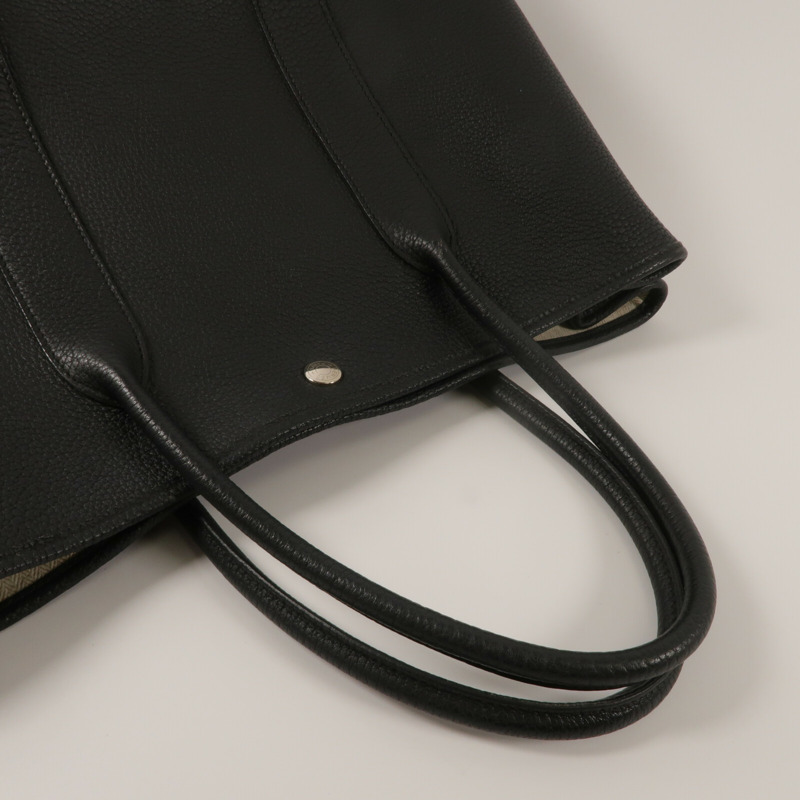 HERMES Negonda皮革GardenParty PM手挽袋Noir-7