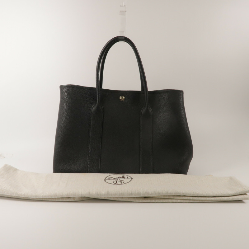 HERMES Negonda皮革GardenParty PM手挽袋Noir-8