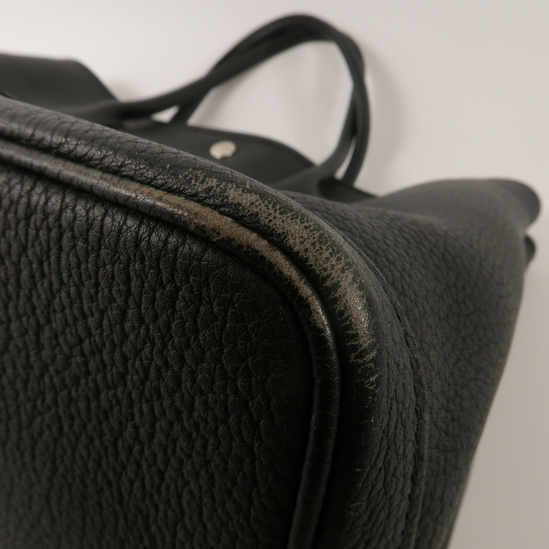 HERMES Negonda皮革GardenParty PM手挽袋Noir-10