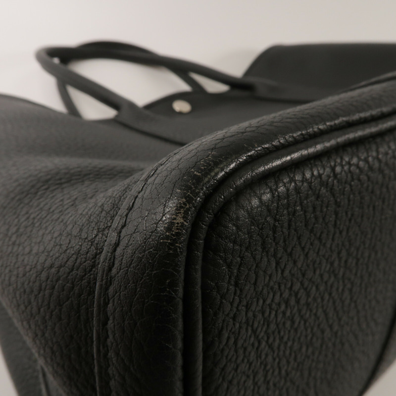 HERMES Negonda皮革GardenParty PM手挽袋Noir-11