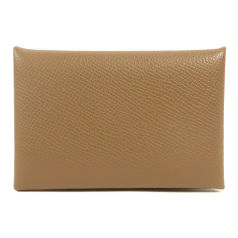 HERMES Epsom皮革Calvi卡片套Etoupe