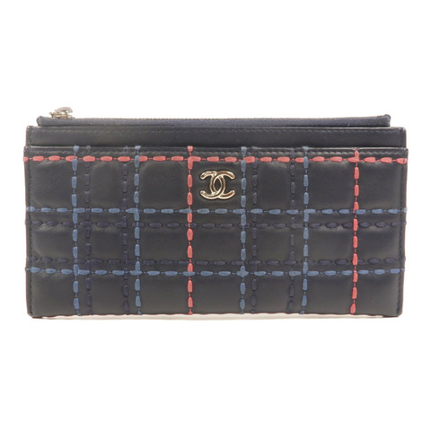 CHANEL 羊皮皮革Zipper long Wallet長錢包