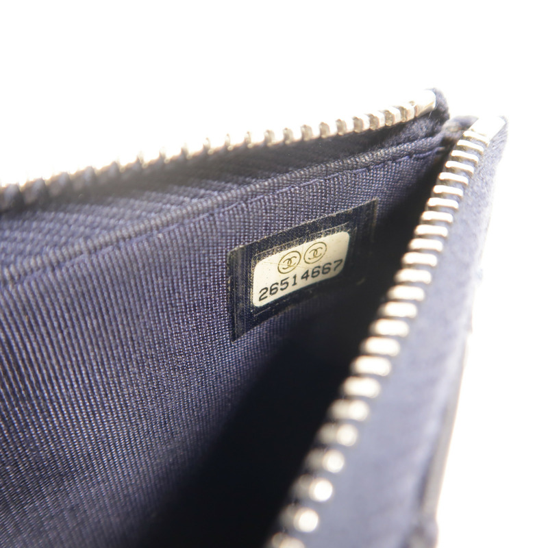 CHANEL 羊皮皮革Zipper long Wallet長錢包-9