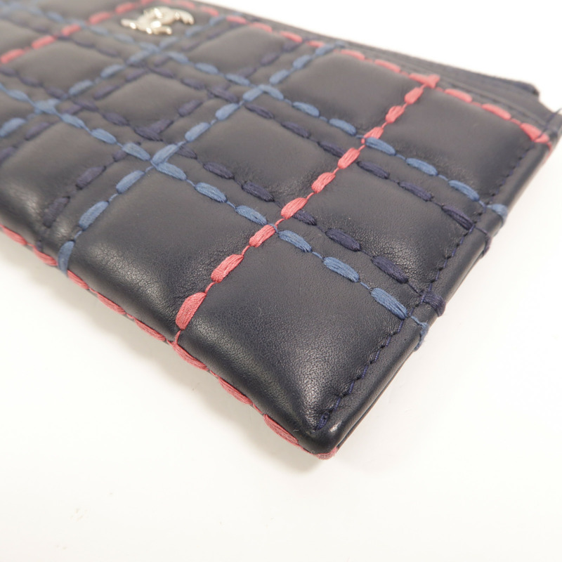 CHANEL 羊皮皮革Zipper long Wallet長錢包-11