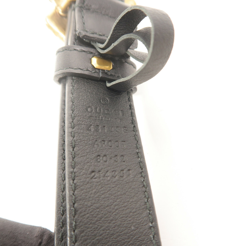 GUCCI 牛皮皮革Metal Flower Leather Belt皮帶-6