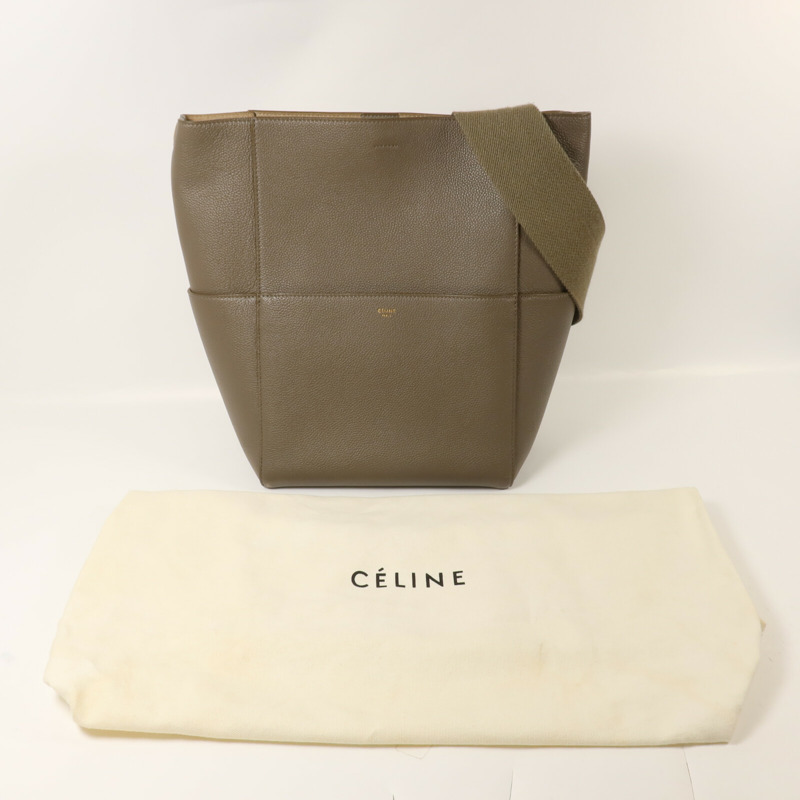 CELINE 牛皮皮革Sangle Bucket Large肩背袋-8