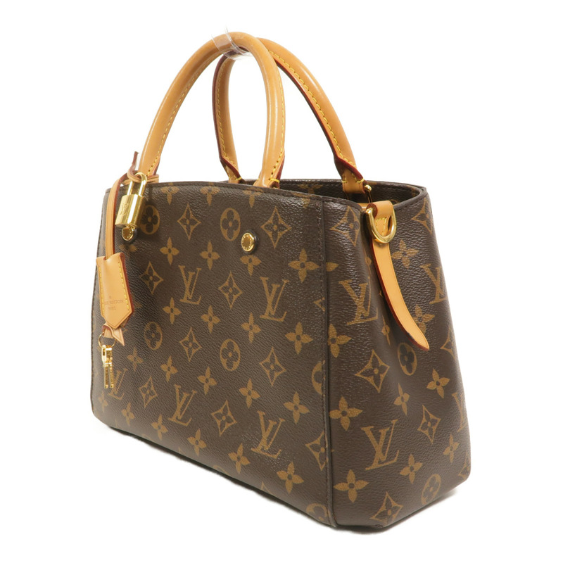 LOUIS VUITTON Monogram Montaigne BB手挽肩背兩用袋棕色-2
