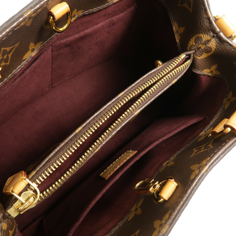 LOUIS VUITTON Monogram Montaigne BB手挽肩背兩用袋棕色-4
