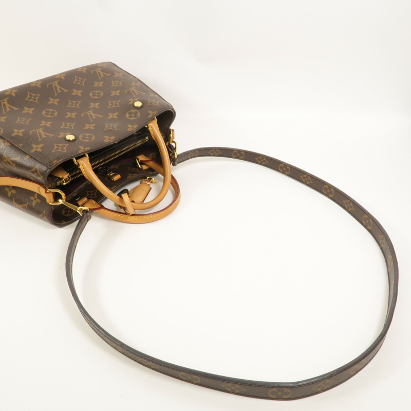 LOUIS VUITTON Monogram Montaigne BB手挽肩背兩用袋棕色-7