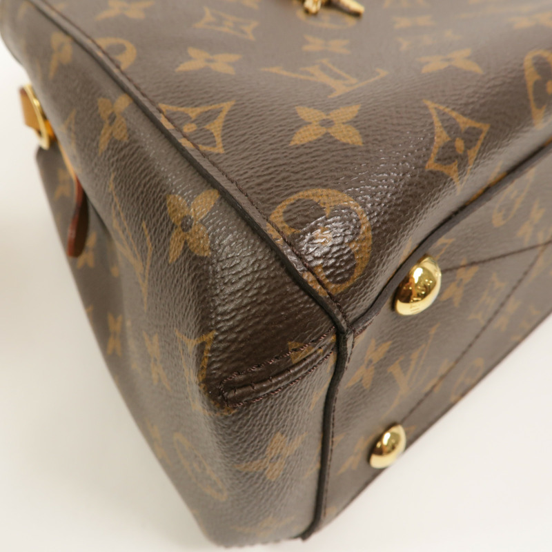 LOUIS VUITTON Monogram Montaigne BB手挽肩背兩用袋棕色-12