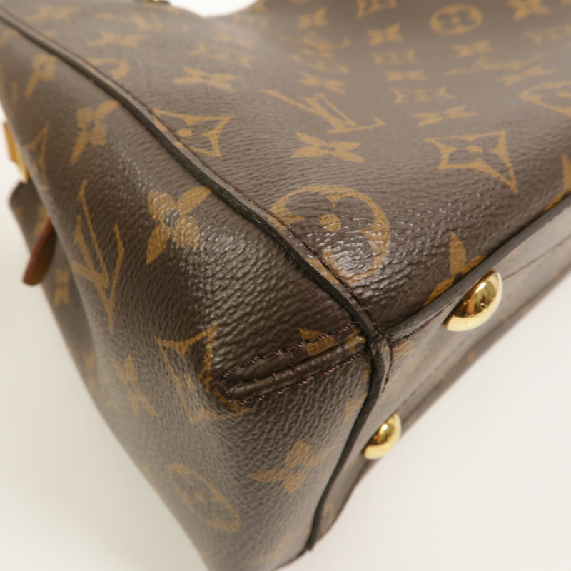 LOUIS VUITTON Monogram Montaigne BB手挽肩背兩用袋棕色-14