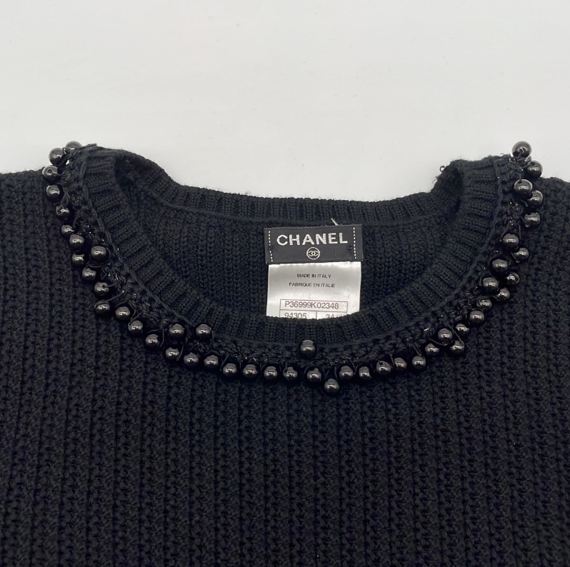 CHANEL BLACK WOOL DRESS #34-2