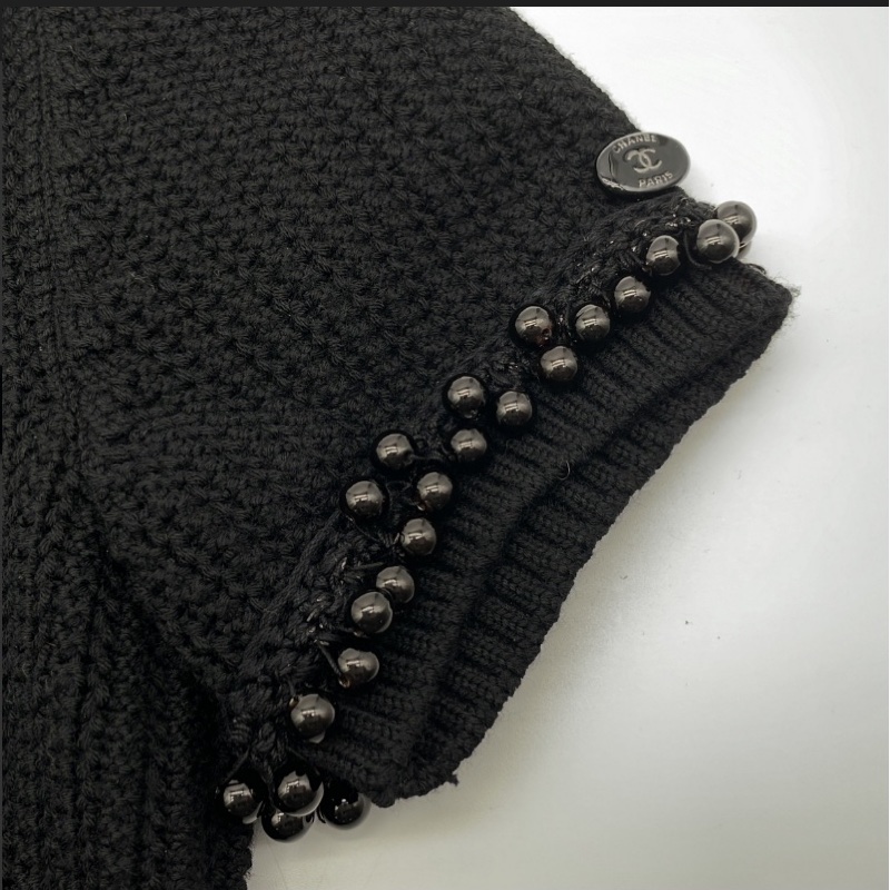 CHANEL BLACK WOOL DRESS #34-4