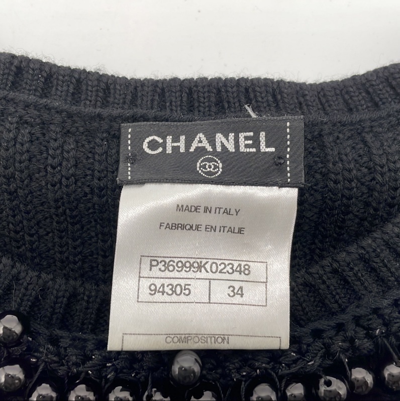 CHANEL BLACK WOOL DRESS #34-9