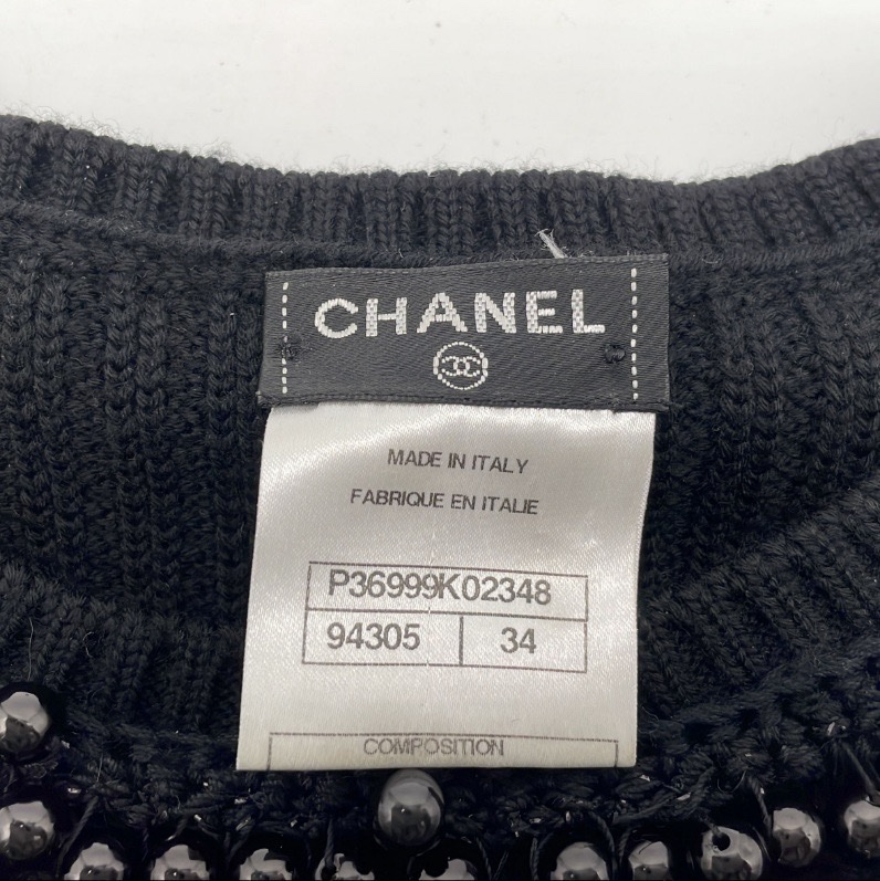 CHANEL BLACK WOOL DRESS #34-10