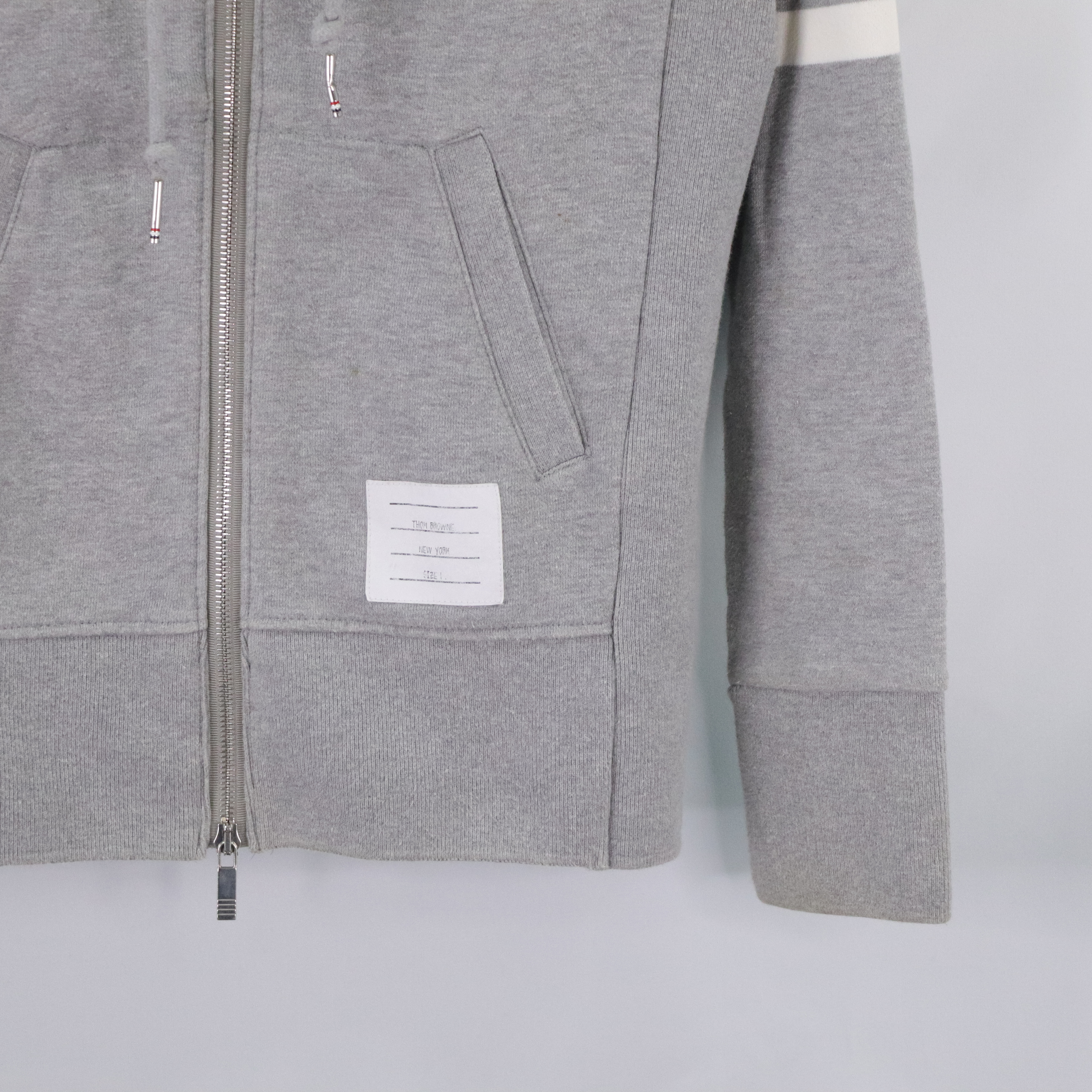 Thom browne 灰色帽T拉鍊外套-2