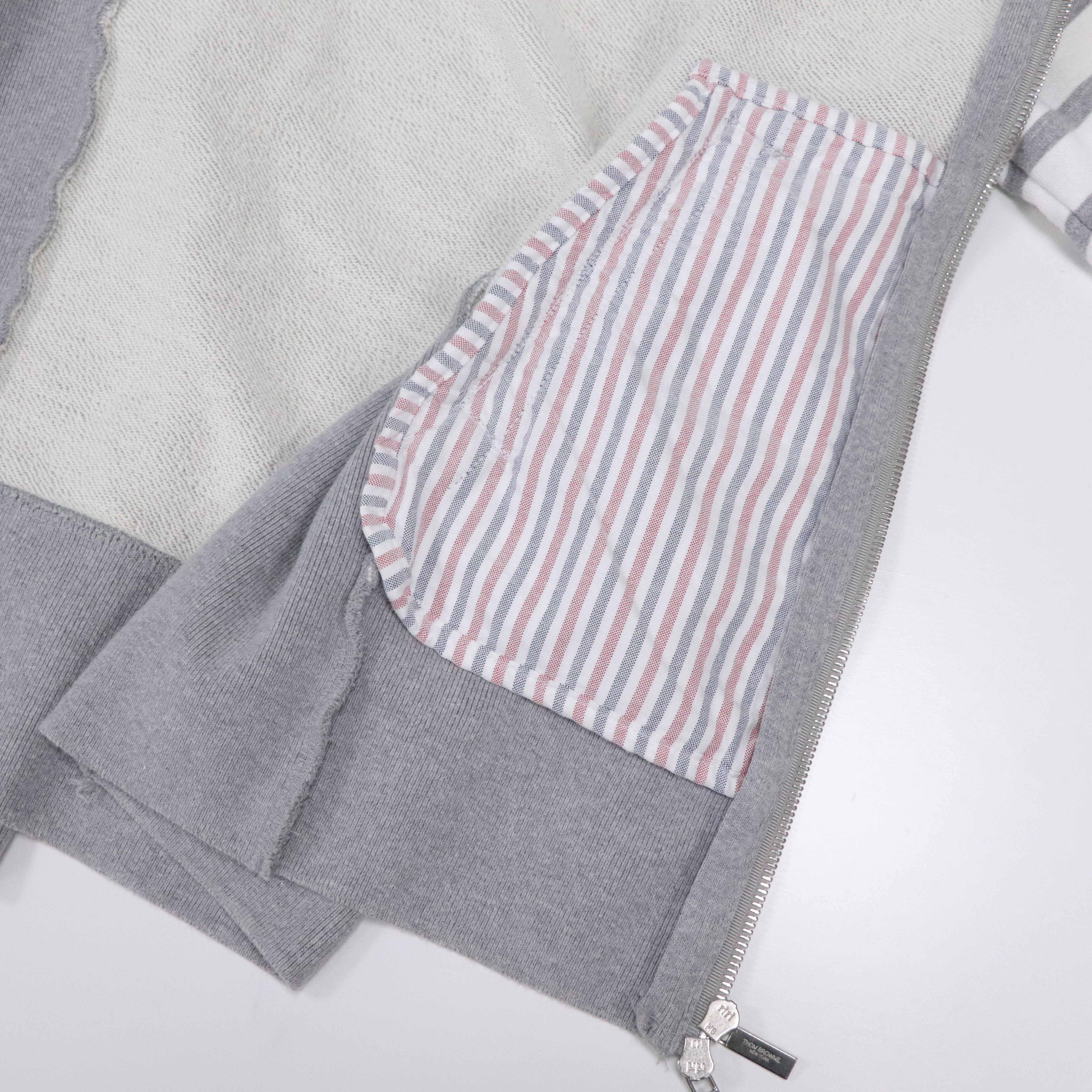 Thom browne 灰色帽T拉鍊外套-10