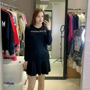 💎Han's house精品服飾💎GIVENCHY紀梵希 3D 刺繡 Logo 連身裙 長袖洋裝 現貨 孩款14-1