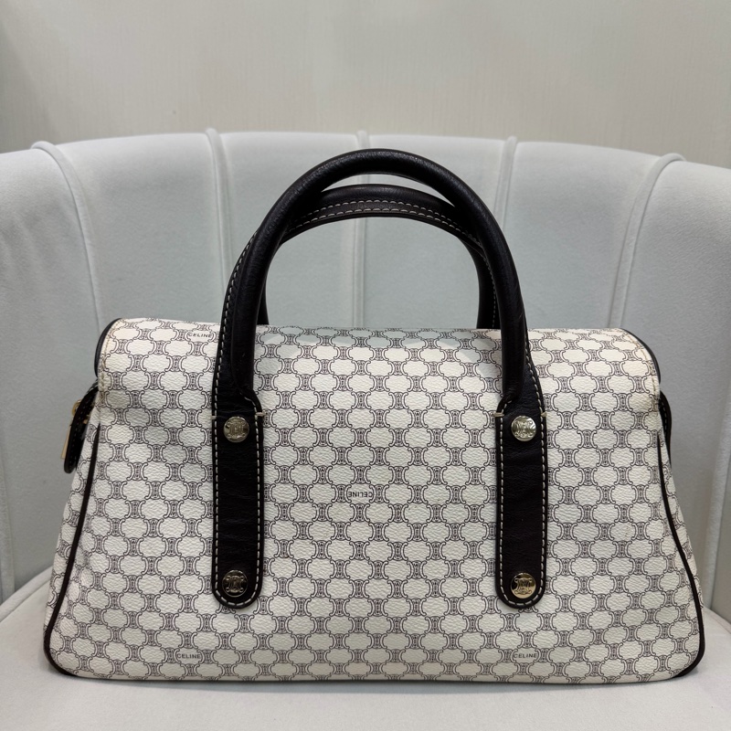 CELINE 中古Macadam白色手提包XC223-1