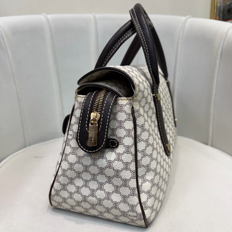 CELINE 中古Macadam白色手提包XC223-2