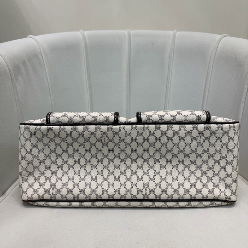 CELINE 中古Macadam白色手提包XC223-4