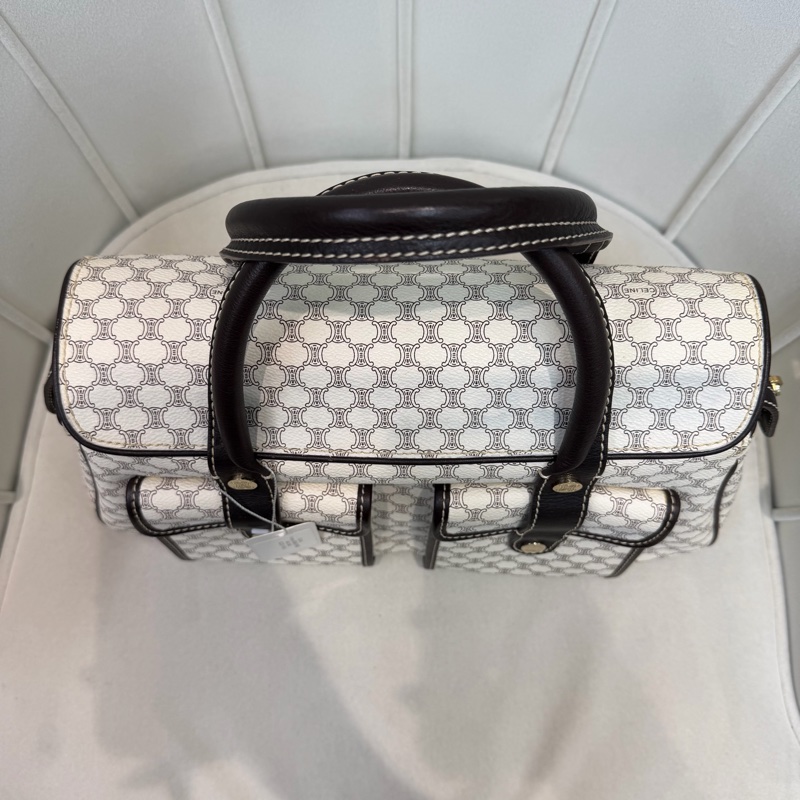CELINE 中古Macadam白色手提包XC223-6