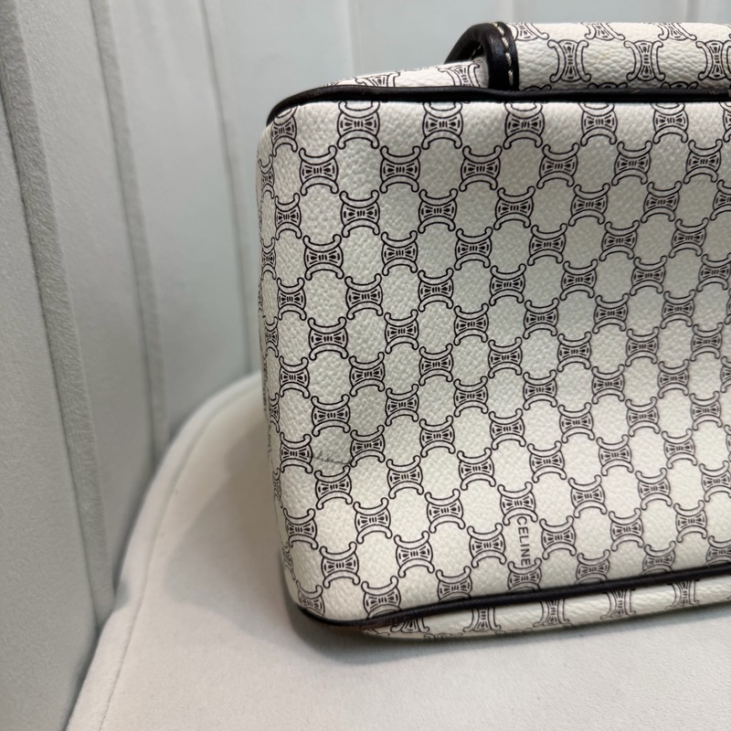 CELINE 中古Macadam白色手提包XC223-11