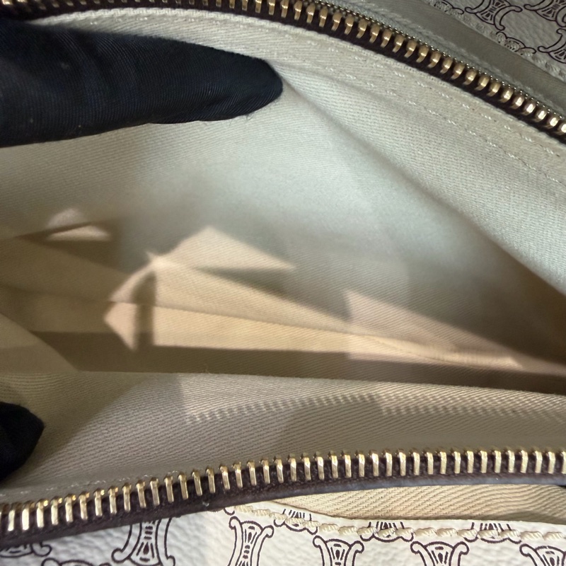 CELINE 中古Macadam白色手提包XC223-15