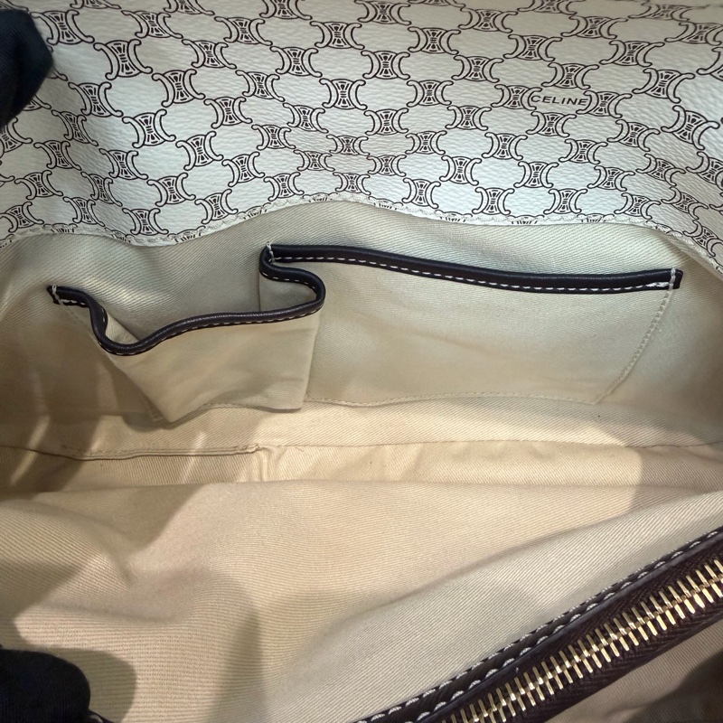 CELINE 中古Macadam白色手提包XC223-16