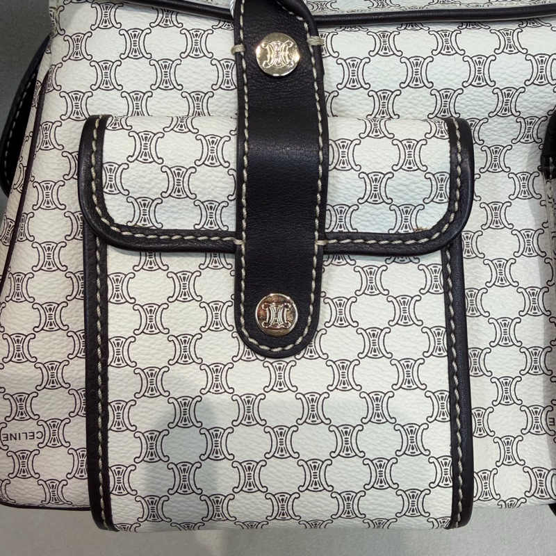 CELINE 中古Macadam白色手提包XC223-17