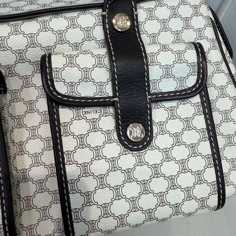 CELINE 中古Macadam白色手提包XC223-18