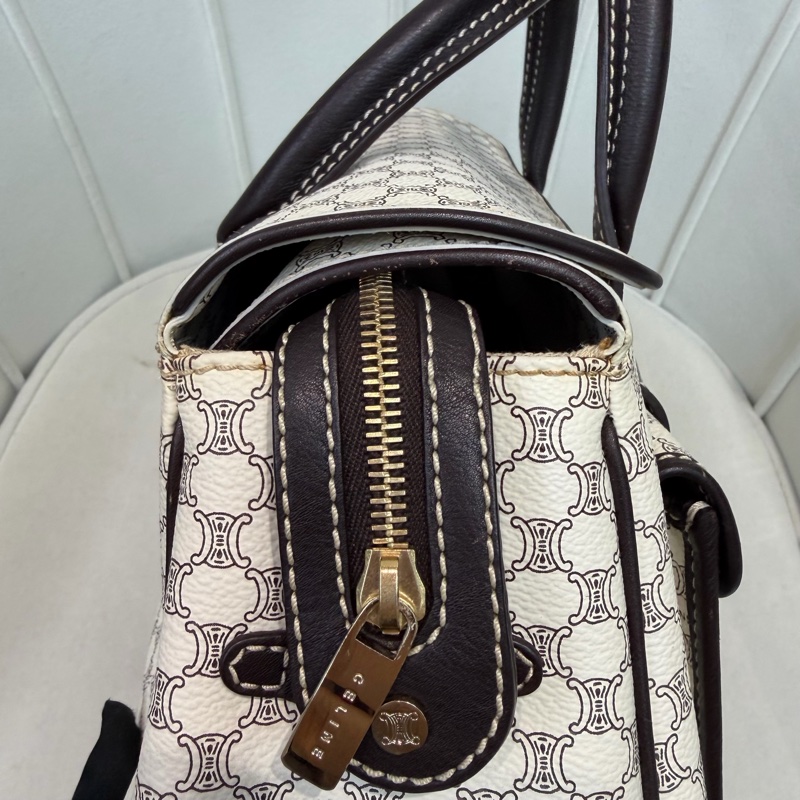 CELINE 中古Macadam白色手提包XC223-20