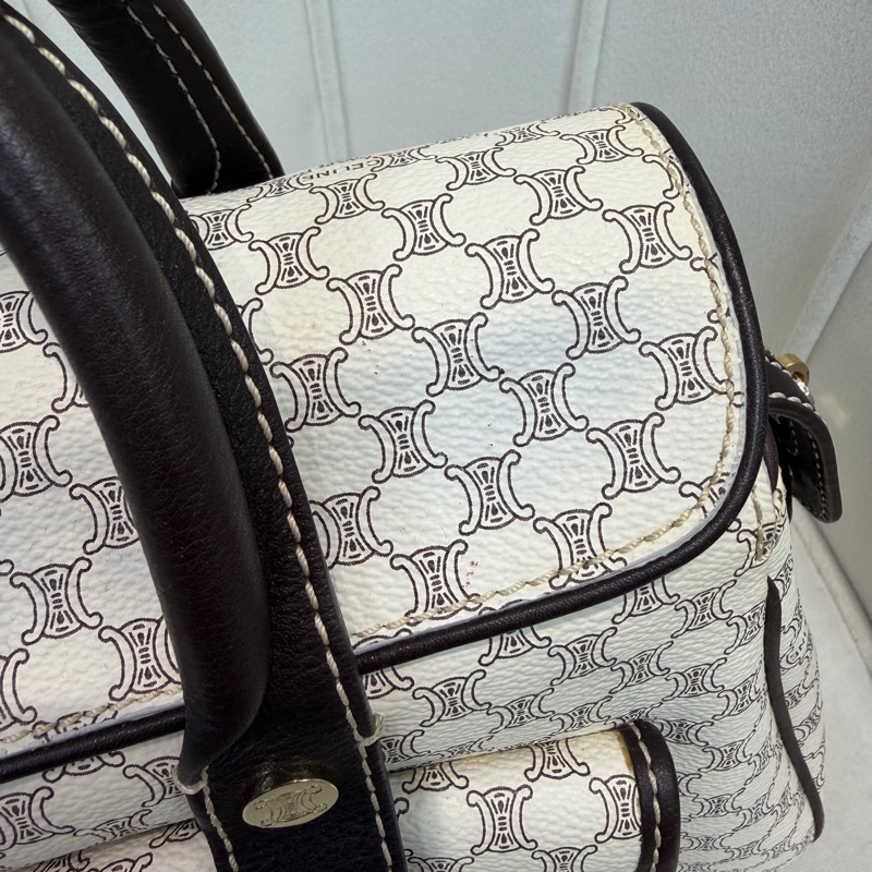 CELINE 中古Macadam白色手提包XC223-22
