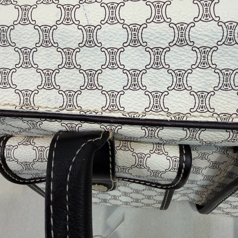CELINE 中古Macadam白色手提包XC223-23