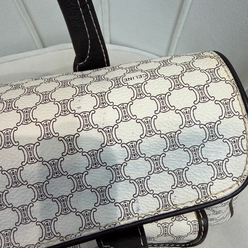 CELINE 中古Macadam白色手提包XC223-24