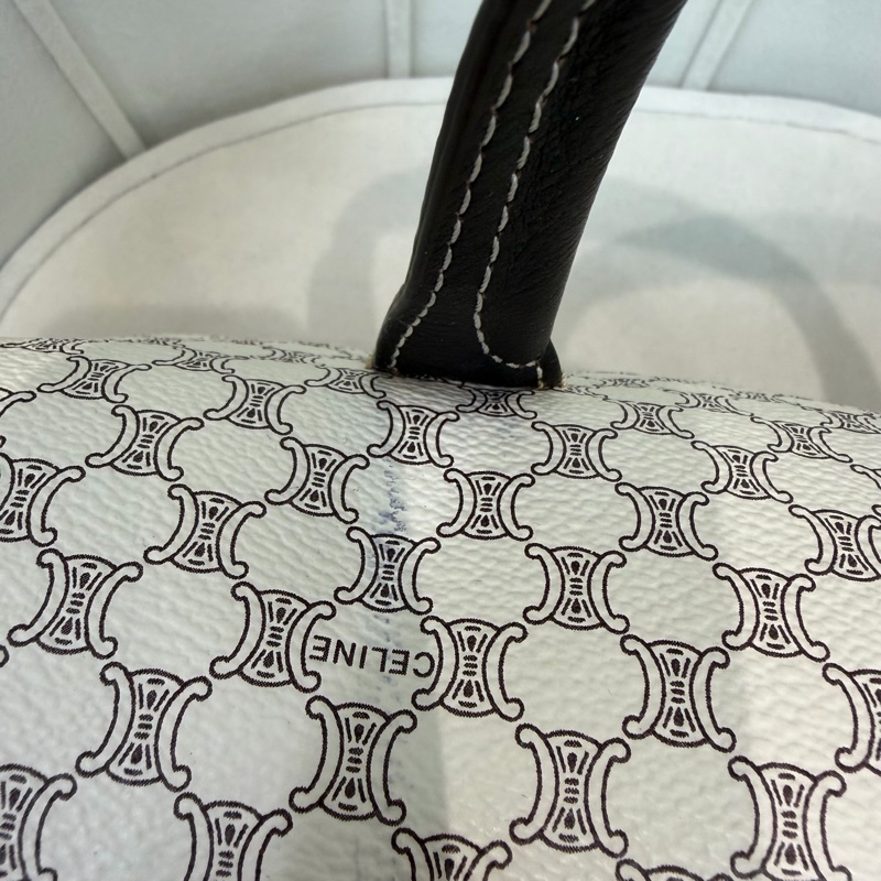 CELINE 中古Macadam白色手提包XC223-26