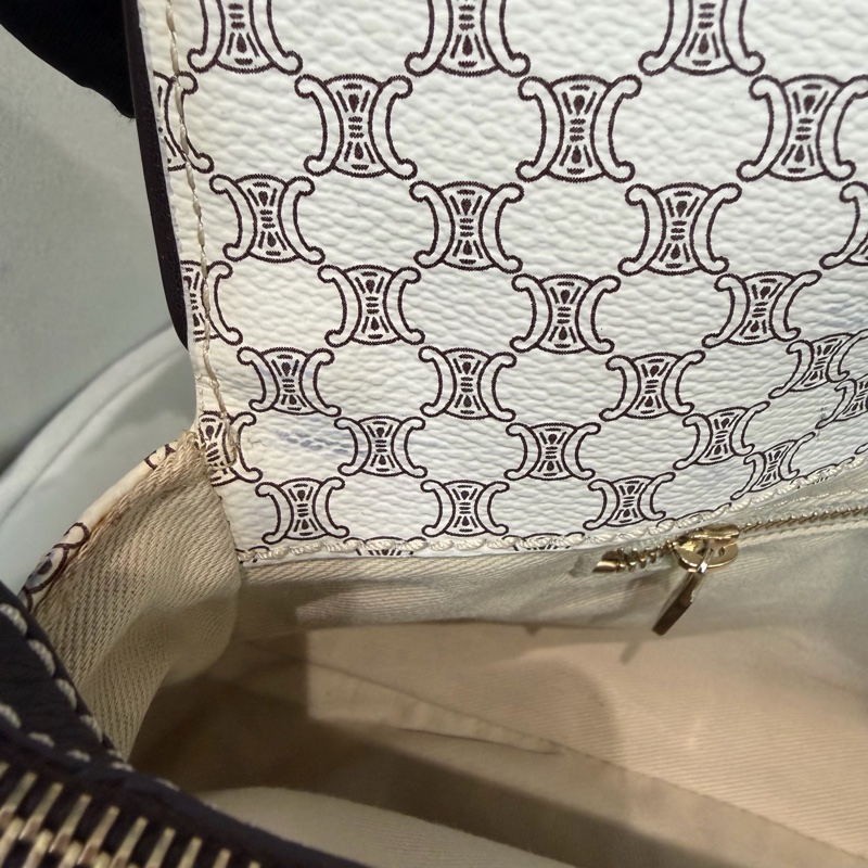 CELINE 中古Macadam白色手提包XC223-27