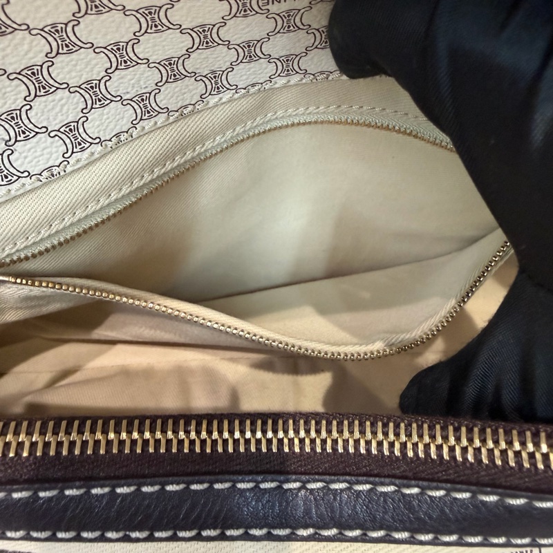 CELINE 中古Macadam白色手提包XC223-32