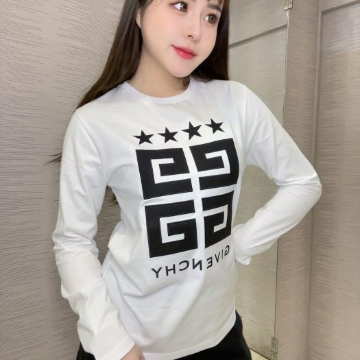💎Han's house精品服飾💎GIVENCHY 紀梵希 刺繡 LOGO 長袖 白 現貨青年款=男成人 XS ~ S 原價8000-0