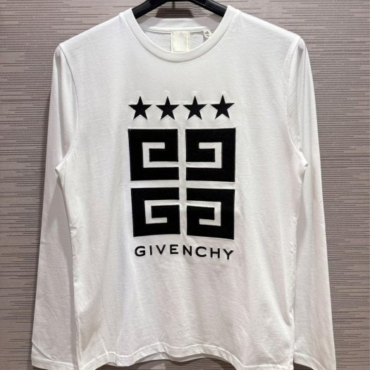 💎Han's house精品服飾💎GIVENCHY 紀梵希 刺繡 LOGO 長袖 白 現貨青年款=男成人 XS ~ S 原價8000-5