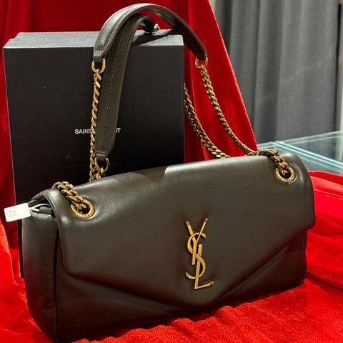 🤎 絕美溫柔天菜！YSL Calypso 焦糖棕柔軟羊皮澎澎鏈條包