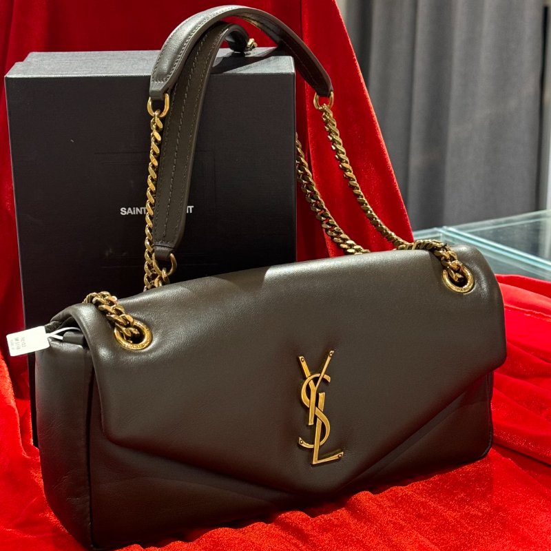 🤎 絕美溫柔天菜!YSL Calypso 焦糖棕柔軟羊皮澎澎鏈條包-0