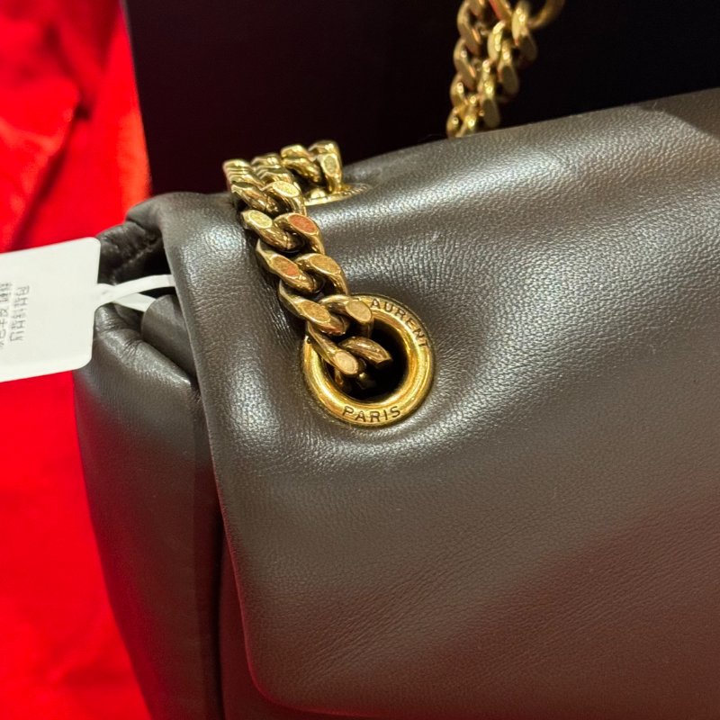 🤎 絕美溫柔天菜!YSL Calypso 焦糖棕柔軟羊皮澎澎鏈條包-13